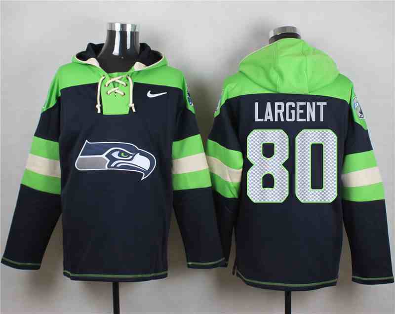 Nike Seahawks 80 LARGENT Navy Hooded Jersey