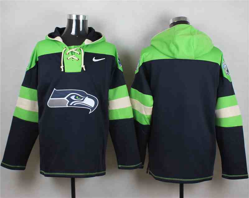 Nike Seahawks Blank Navy Hooded Jersey