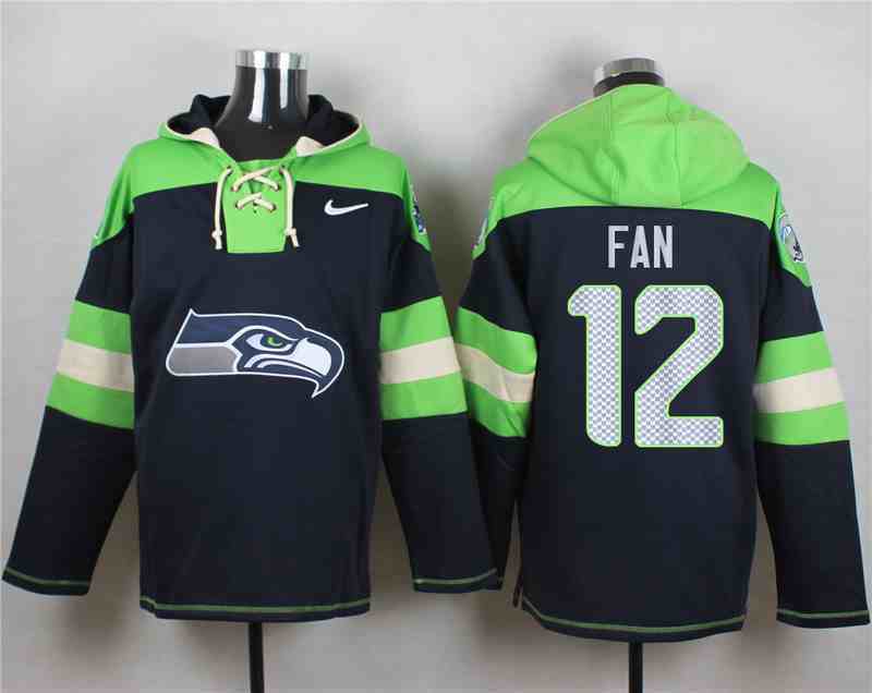 Nike Seahawks 12 Fan Navy Hooded Jersey