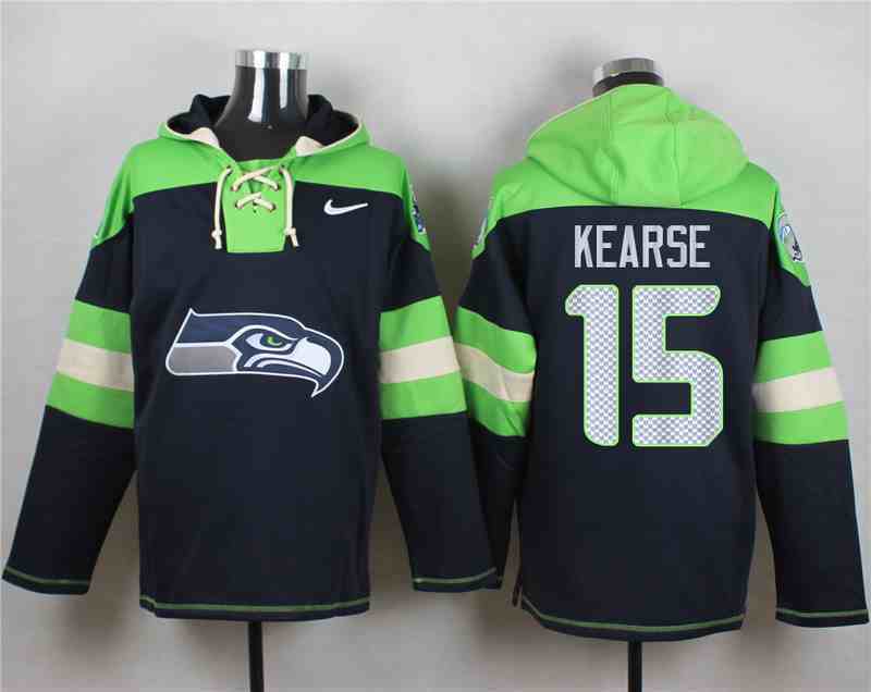 Nike Seahawks 15 Jermaine Kearse Navy Hooded Jersey
