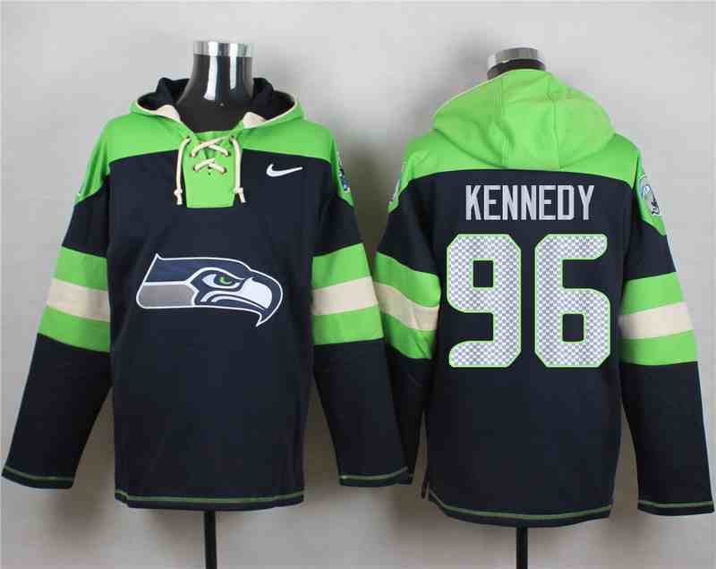 Nike Seahawks 96 KENNEDY Navy Hooded Jersey