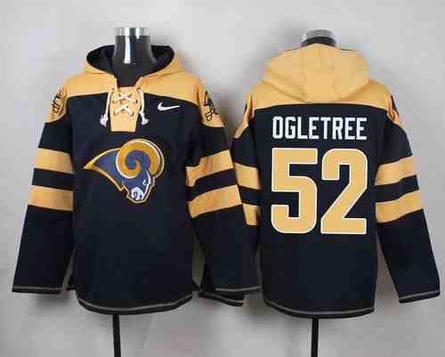 Nike Rams 52 Alec Ogletree Navy Blue Hooded Jersey