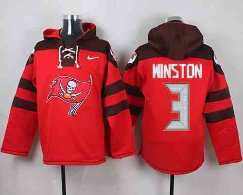 Nike Buccaneers 3 Jameis Winston Red Hooded Jersey