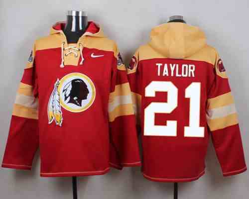 Nike Redskins 21 Sean Taylor Red Hooded Jersey
