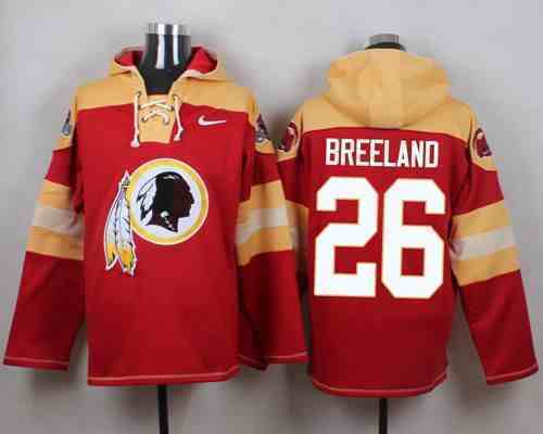 Nike Redskins 26 Bashaud Breeland Red Hooded Jersey