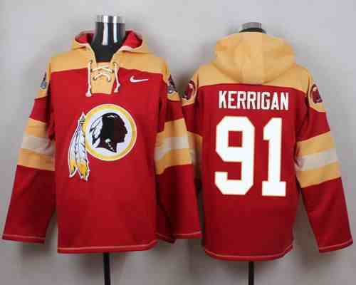 Nike Redskins 91 Ryan Kerrigan Red Hooded Jersey