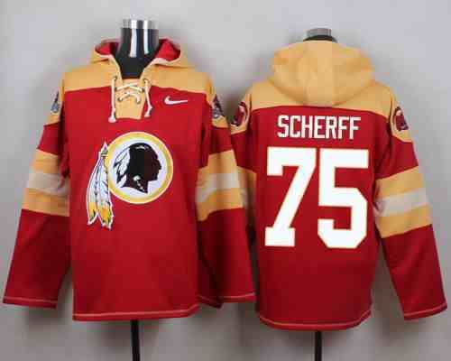 Nike Redskins 75 Brandon Scherff Red Hooded Jersey