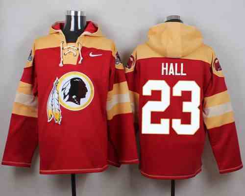 Nike Redskins 23 DeAngelo Hall Red Hooded Jersey