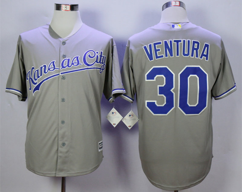 Royals 30 Yordano Ventura Grey New Cool Base Jersey