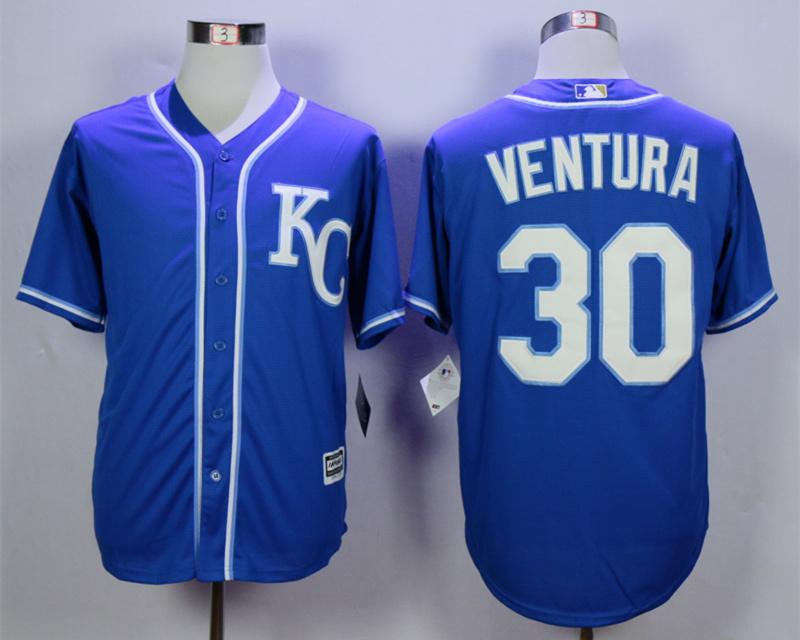 Royals 30 Yordano Ventura Blue New Cool Base Jersey