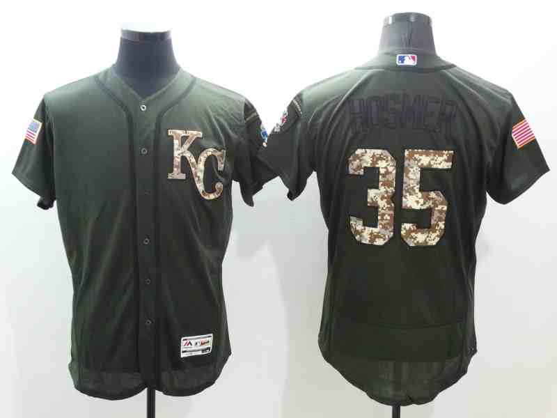 Royals 35 Eric Hosmer Olive Green Flexbase Jersey