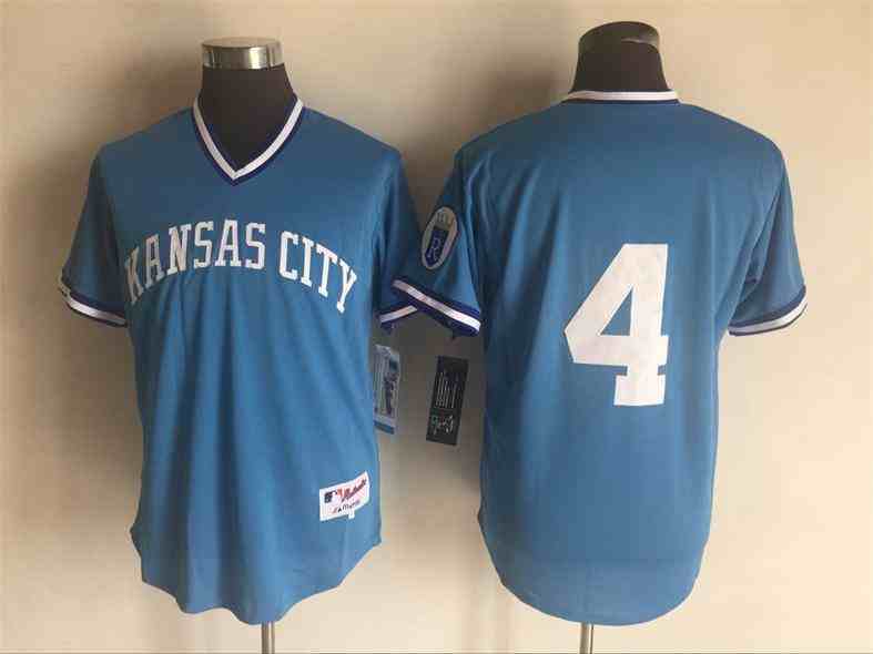 Royals 4 Alex Gordon Light Blue Throwback Jersey-1