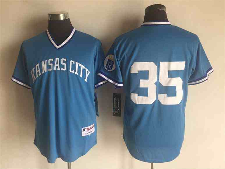 Royals 35 Eric Hosmer Light Blue Throwback Jersey-1