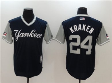 Yankees #24 Gary Sanchez Kraken Navy 2018 Players Weekend Authentic Team Jersey