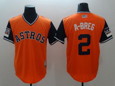 Astros 2 Alex Bregman A Breg Orange 2018 Players Weekend Authentic Team Jersey