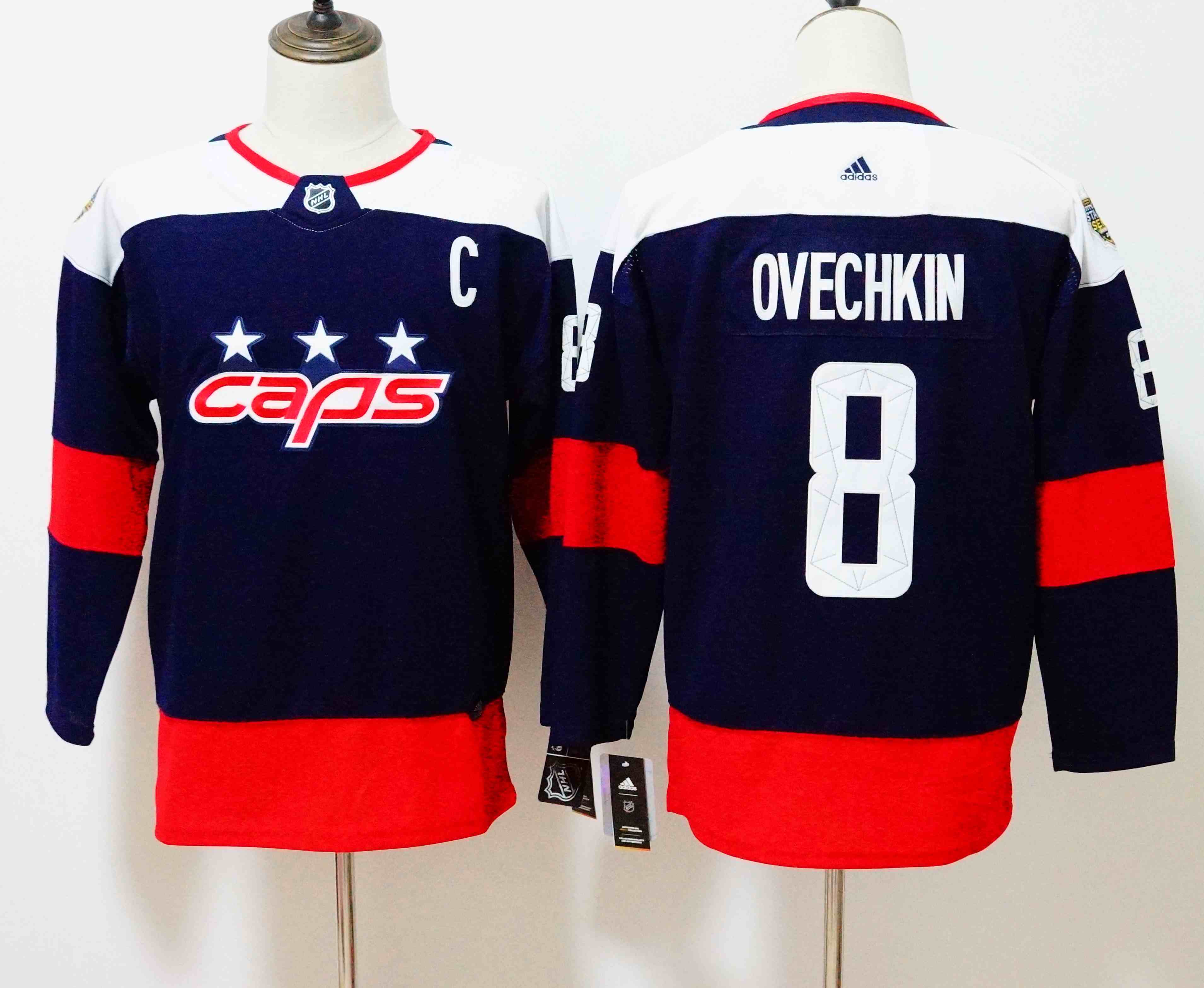 Capitals 8 Alexander Ovechkin Navy Youth 2018 NHL Stadium Series Adidas Jersey