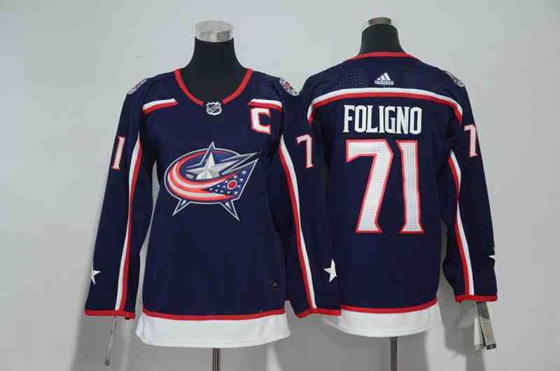 Blue Jackets 71 Nick Foligno Navy Youth Adidas Jersey