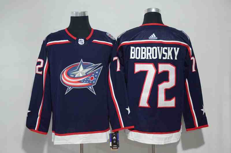 Blue Jackets 72 Sergei Bobrovsky Navy Adidas Jersey