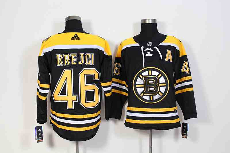Bruins 46 David Kerjci Black Adidas Jersey