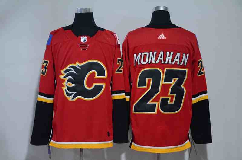 Flames 23 Sean Monahan Red Adidas Jersey