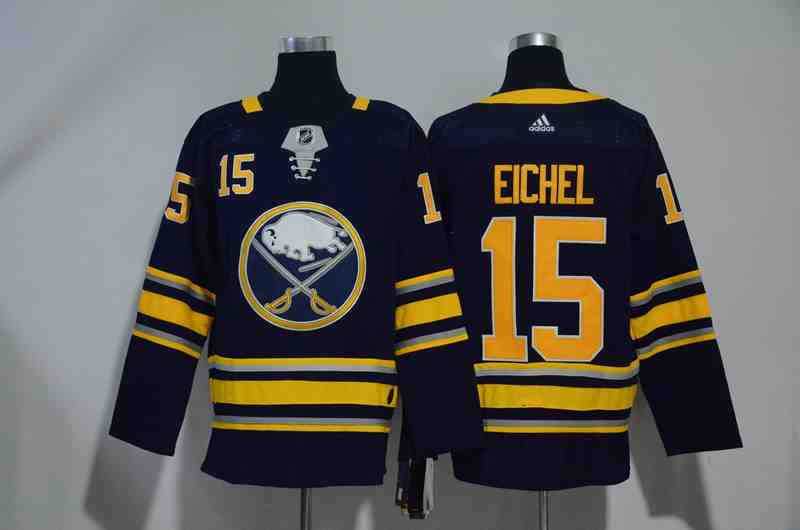 Sabres 15 Jack Eichel Navy Adidas Jersey