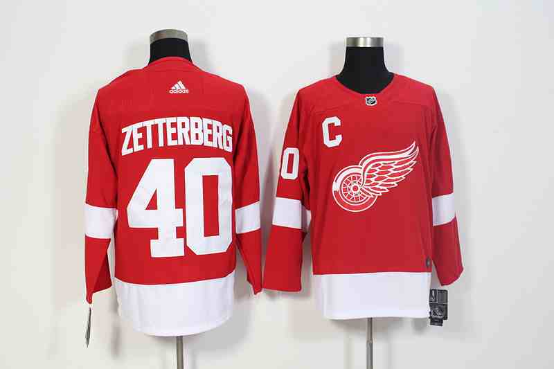 Red Wings 40 Henrik Zetterberg Red Adidas Jersey