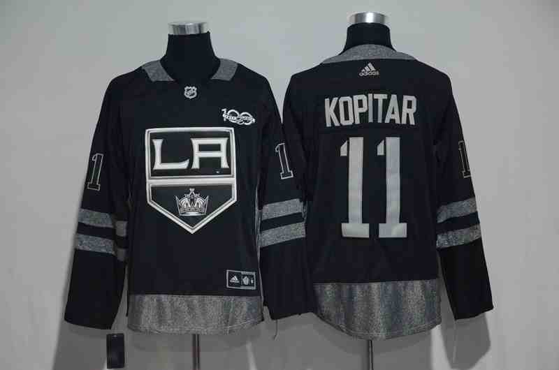 Kings 11 Anze Kopitar Black 1917-2017 100th Anniversary Adidas Jersey