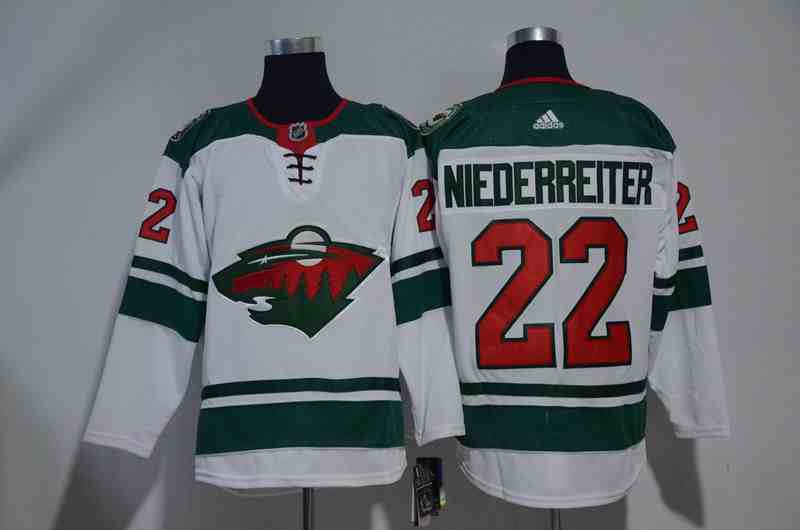 Wild 22 Nino Niederreiter White Adidas Jersey