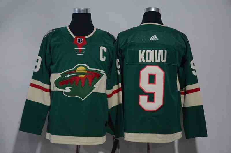 Wild 9 Mikko Koivu Green Adidas Jersey