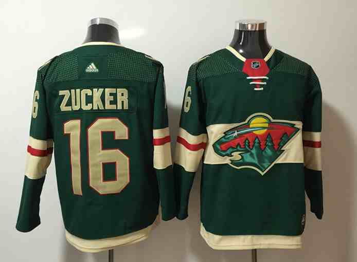 Wild 16 Jason Zucker Green Adidas Jersey