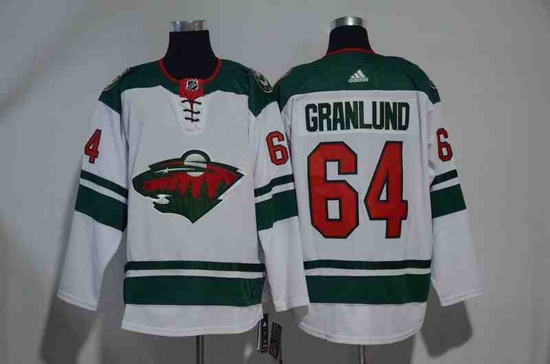 Wild 64 Mikael Granlund White Adidas Jersey