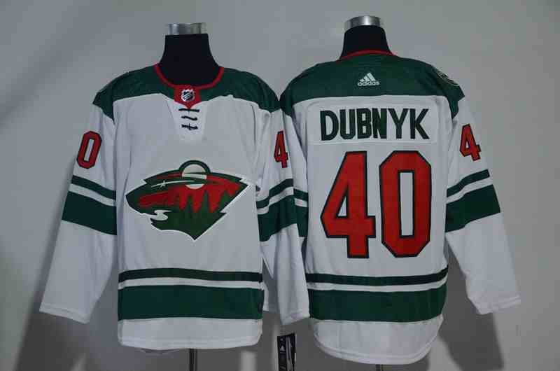 Wild 40 Devan Dubnyk White Adidas Jersey