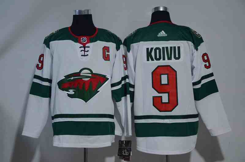 Wild 9 Mikko Koivu White Adidas Jersey