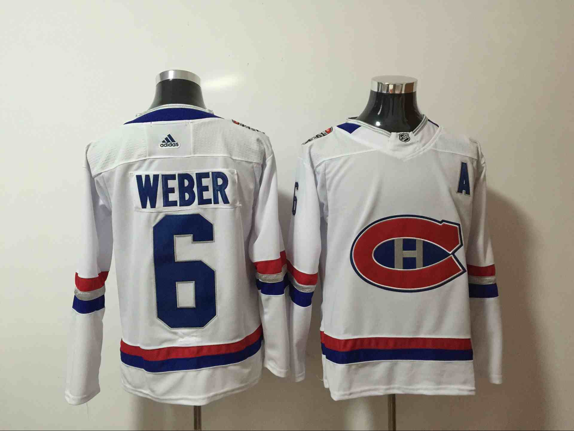 Canadiens 6 Shea Weber White 2017 NHL 100 Classic Adidas Jersey