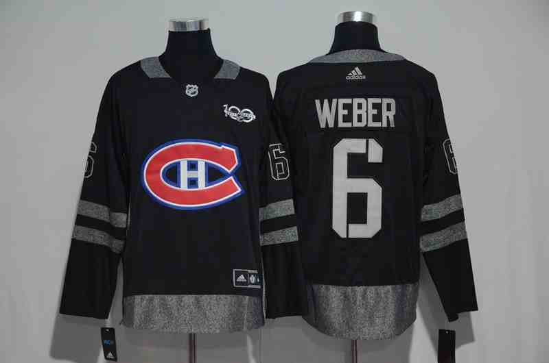 Canadiens 6 Shea Weber Black 1917-2017 100th Anniversary Jersey