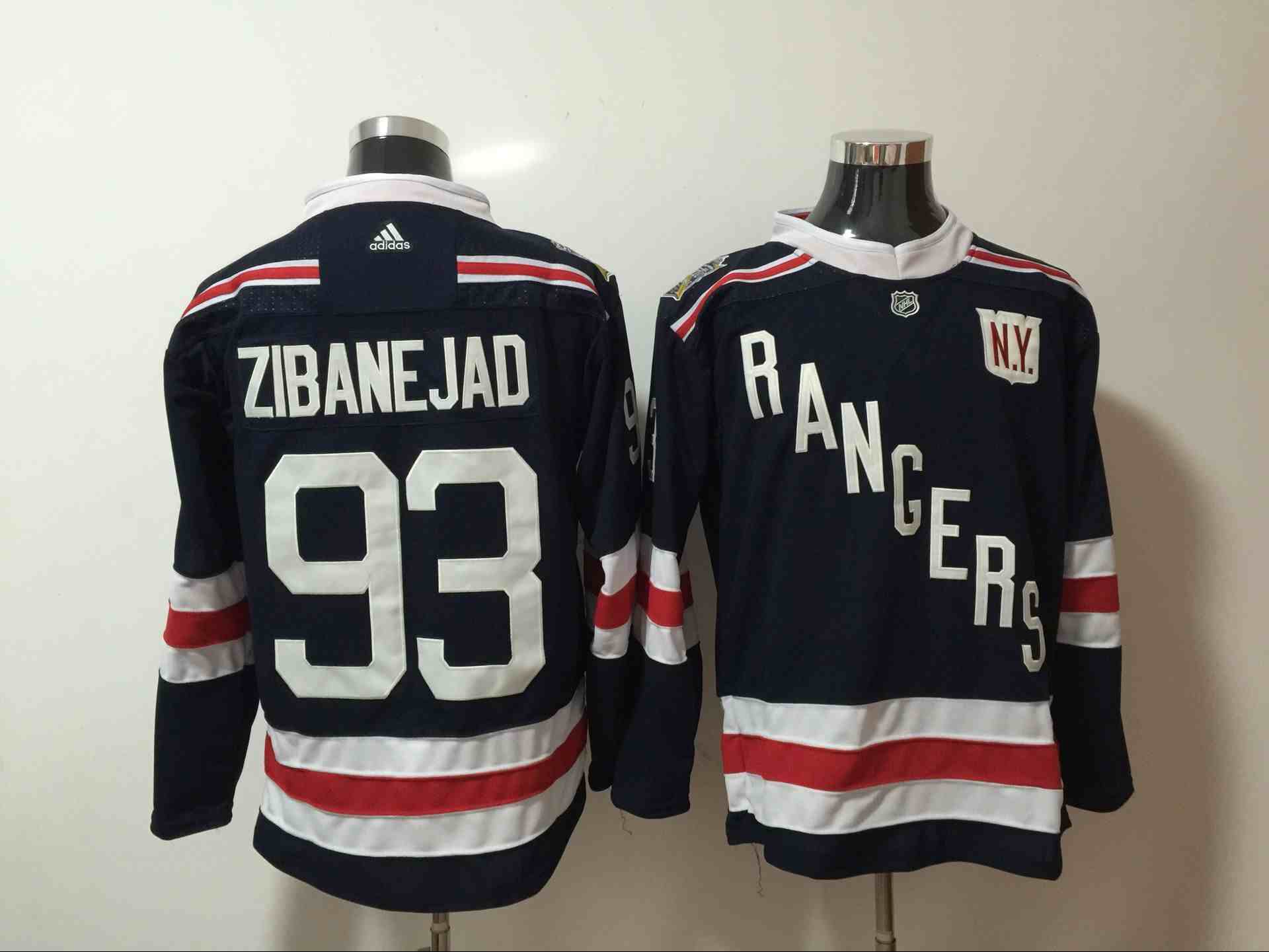 Rangers 93 Mika Zibanejad Navy Adidas Jersey