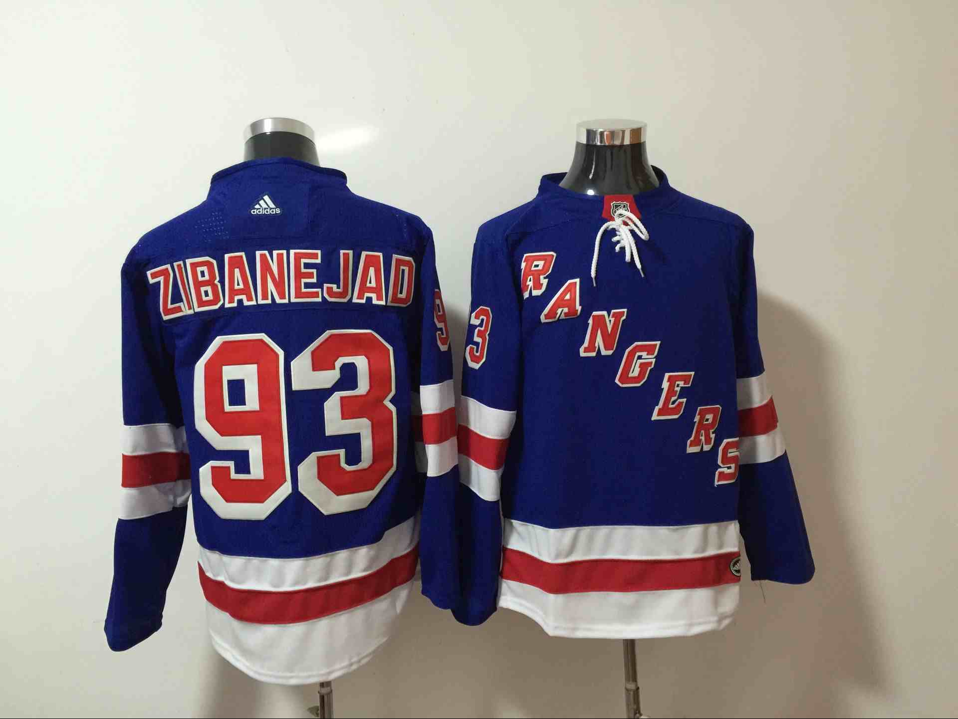 Rangers 93 Mika Zibanejad Blue Adidas Jersey