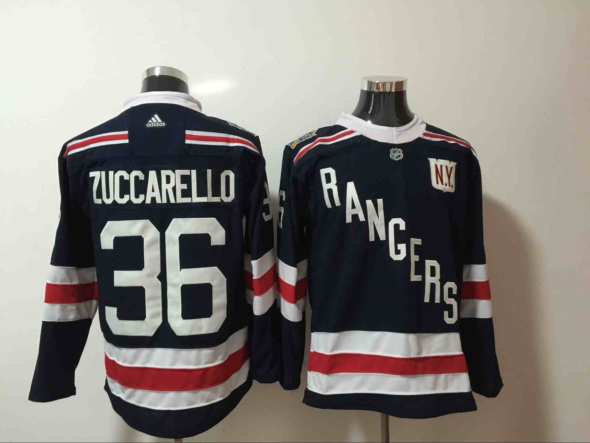 Rangers 36 Matz Zuccarello Navy Adidas Jersey