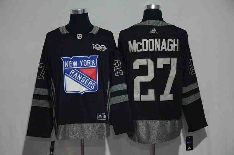 Rangers 27 Ryan McDonagh Black 1917-2017 100th Anniversary Jersey