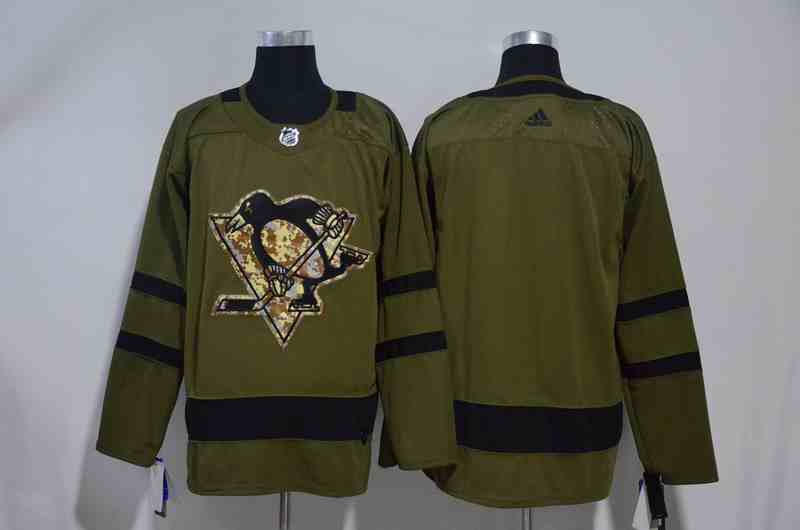 Penguins Blank Olive Adidas Jersey