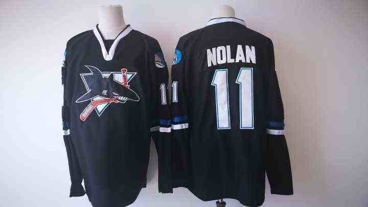 Sharks 11 Owen Nolan Black Jersey