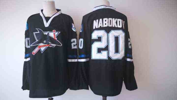 Sharks 20 Evgeni Nabokov Black Jersey