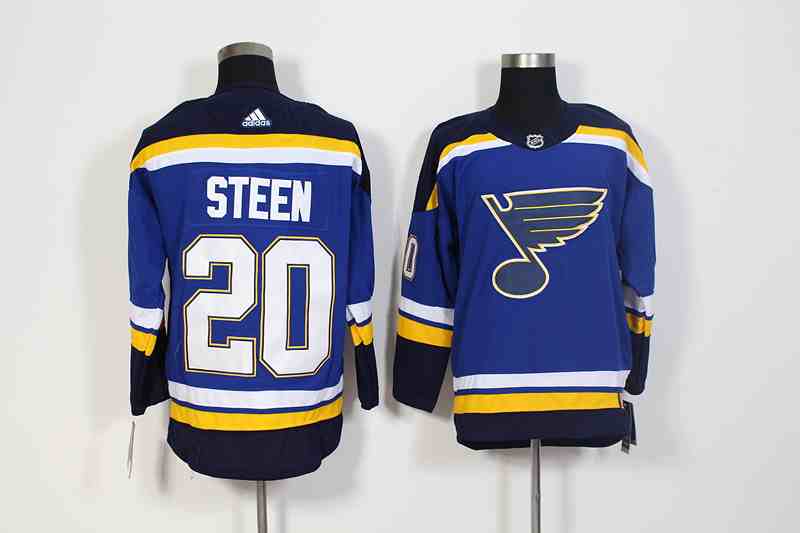 Blues 20 Alexander Steen Blue Adidas Jersey