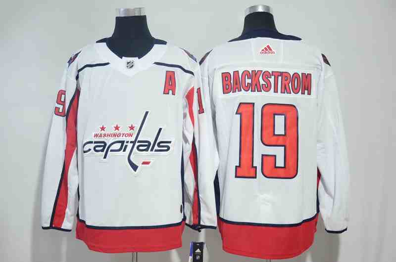 Capitals 19 Nicklas Backstrom White Adidas Jersey