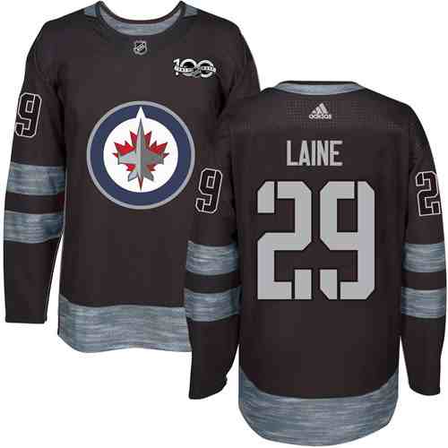 Jets 29 Patrik Laine Black 1917-2017 100th Anniversary Jersey