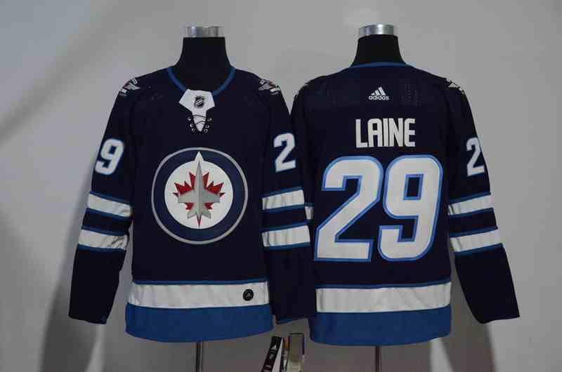 Jets 29 Patrik Laine Navy Adidas Jersey