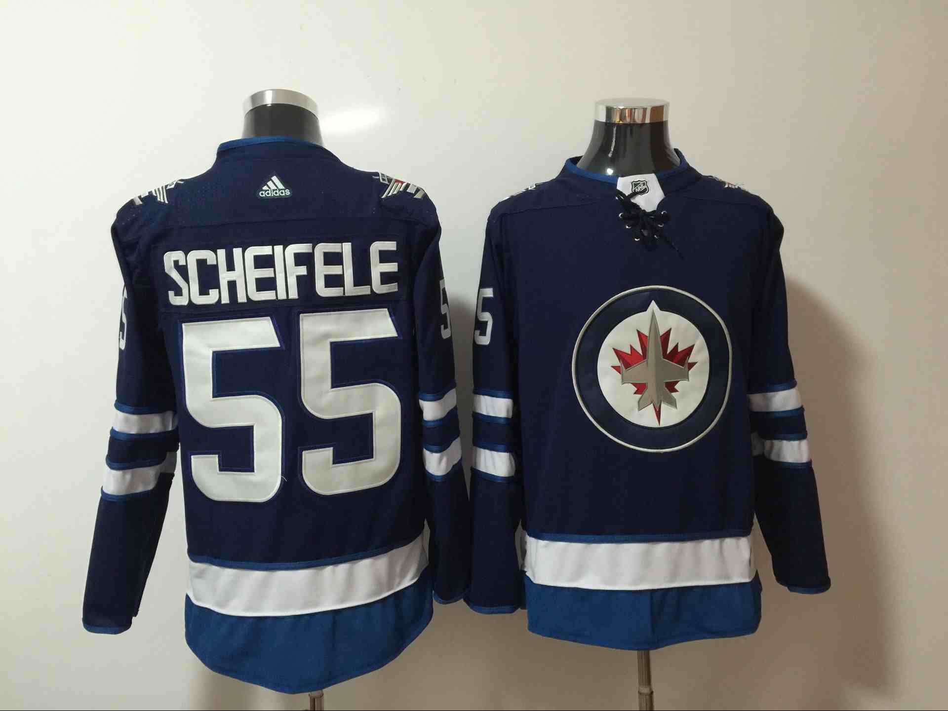 Jets 55 Mark Scheifele Navy Adidas Jersey