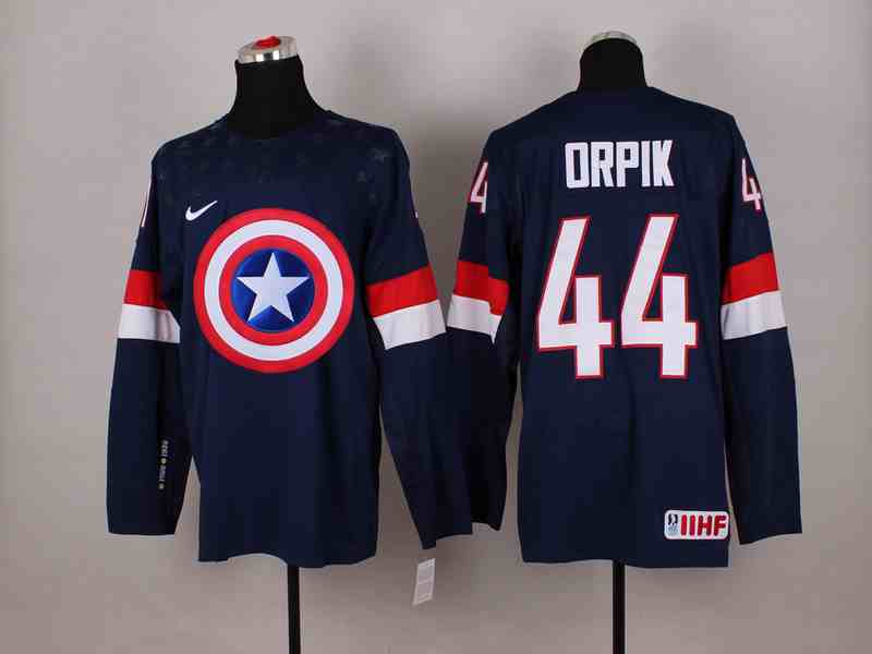 USA 44 Orpik Blue Captain America Jersey
