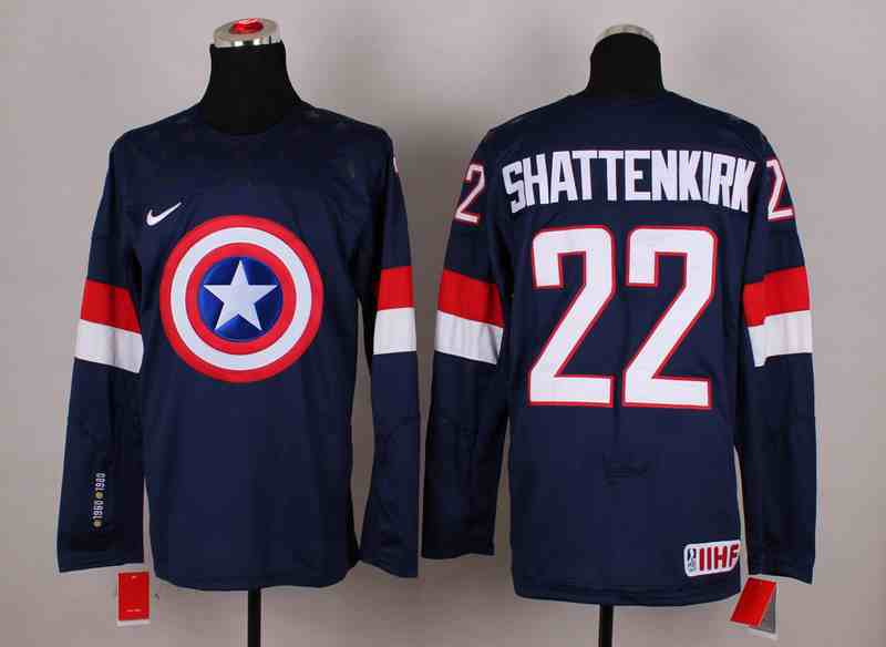 USA 22 Shattenkirk Blue Captain America Jersey