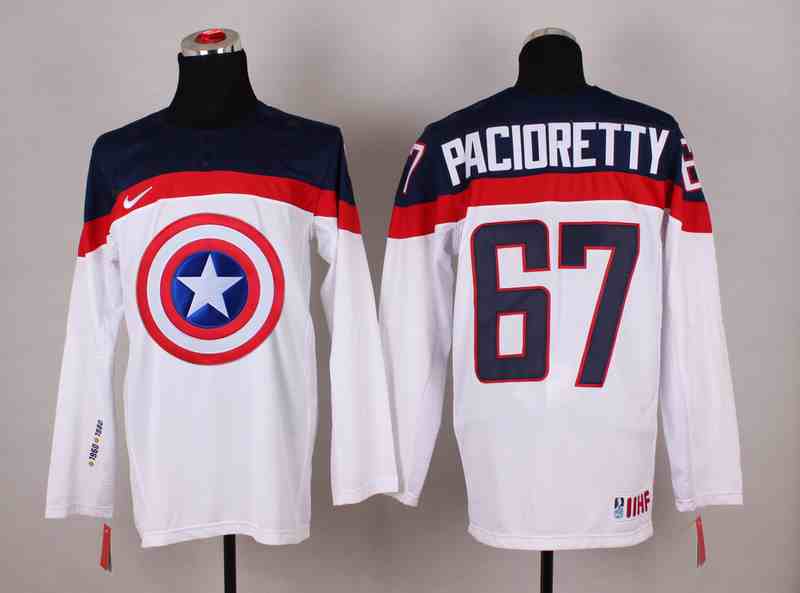 USA 67 Pacioretty White Captain America Jersey